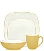 Noritake Colorwave Collection Square Place Setting, Color:Mustard - Image 1