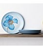 Color:Ice - Image 3 - Colorwave Ice Poppy Accent/Luncheon Floral Plates, Set of 4
