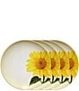 Color:Mustard - Image 1 - Colorwave Mustard Sunflower Accent/Luncheon Floral Plates, Set of 4