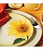 Color:Mustard - Image 3 - Colorwave Mustard Sunflower Accent/Luncheon Floral Plates, Set of 4