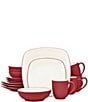 Color:Raspberry - Image 1 - Colorwave Raspberry Collection 16-Piece Square Set, Service For 4