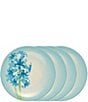 Color:Turquoise - Image 1 - Colorwave Turquoise Hyacinth Accent/Luncheon Floral Plates, Set of 4