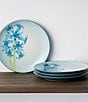 Color:Turquoise - Image 4 - Colorwave Turquoise Hyacinth Accent/Luncheon Floral Plates, Set of 4