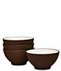 Noritake Colorwave Collection Rice Bowls, Set of 4, Color:Chocolate - Image 1