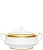 Noritake Crestwood Etched Platinum Porcelain Covered Vegetable Bowl, Color:Gold - Image 1