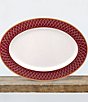 Color:Dark Red - Image 2 - Crochet Collection Oval Platter 14#double;