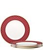 Color:Dark Red - Image 1 - Crochet Collection Salad Plates, Set of 4
