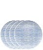Noritake Hammock Collection Coupe Stripe Salad Plates, Set of 4, Color:Blue - Image 1