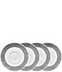Color:Grey - Image 1 - Hammock Collection Rimmed Saucer Plates, Set of 4
