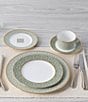 Noritake Infinity Collection Gold Trim Patterned Place Setting, Color:Green - Image 2
