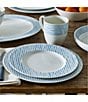 Noritake Khaki Hammock Collection Rimmed Stripe Salad Plates, Set of 4, Color:Blue - Image 2