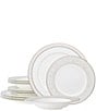 Noritake Montvale Collection Scroll Banded Dinnerware Set, Service For 4, Color:Natural - Image 1