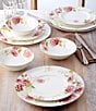 Color:Pink - Image 3 - Peony Pageant Collection 12-Piece Dinnerware Set