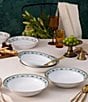Noritake Serene Garden Collection Rim Dinner Bowls, Set of 4, Color:Sand Green - Image 2