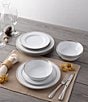 Noritake Whiteridge Collection Banded Dinnerware Set, Service For 4, Color:Silver/White - Image 2