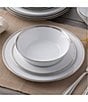 Noritake Whiteridge Collection Banded Dinnerware Set, Service For 4, Color:Silver/White - Image 3
