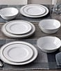 Noritake Whiteridge Collection Banded Dinnerware Set, Service For 4, Color:Silver/White - Image 4