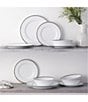 Noritake Whiteridge Collection Banded Dinnerware Set, Service For 4, Color:Silver/White - Image 5