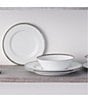 Noritake Whiteridge Collection Banded Dinnerware Set, Service For 4, Color:Silver/White - Image 6