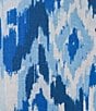 Color:Blue Ikat - Image 5 - Ikat Print Notch Collar Short Sleeve Button-Front Caftan