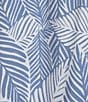 Nottibianche Knit Palm Tropical Print Split Round Neck Cap Sleeve Coordinating Sleep Top, Color:Blue Palms - Image 4