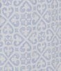 Color:Blue/White Tile - Image 6 - Knit Tile Print Split Round Neck Cap Sleeve Coordinating Sleep Top
