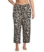 Nottibianche Plus Size Ikat Print Coordinating Cropped Sleep Pants - Image 1