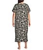 Nottibianche Plus Size Ikat Print Short Sleeve V-Neck Knit Caftan - Image 2