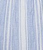 Nottibianche Plus Size Striped Gauze Drawstring Tie Coordinating Cropped Sleep Pants, Color:Dark Chambray - Image 4