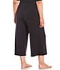 Color:Black - Image 2 - Plus Size Wide Leg Jersey Knit Coordinating Sleep Pants