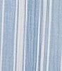 Nottibianche Short Sleeve Split Round Neck Button Front Striped Gauze Caftan, Color:Dark Chambray - Image 3