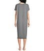 Nottibianche Solid Bamboo Jersey Knit Short Sleeve V-Neck Caftan - Image 2