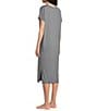 Nottibianche Solid Bamboo Jersey Knit Short Sleeve V-Neck Caftan - Image 4