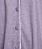 Nottibianche Solid Long Sleeve Notch Collar Button Front Long Knit Pajama Set, Color:Dusk - Image 3