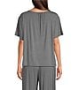 Nottibianche Solid Short Sleeve V-Neck Bamboo Jersey Knit Coordinating Sleep Top - Image 2