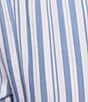Nottibianche Striped Drawstring Tie Coordinating Woven Cropped Sleep Pants - Image 4