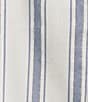 Color:Blue/White Stripe - Image 4 - Striped Split Round Neck Cap Sleeve Coordinating Woven Sleep Top