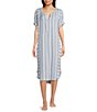 Nottibianche Striped Split Round Neck Short Sleeve Woven Caftan,Specials : American Fashion Style Bags On Sale