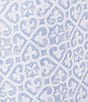 Color:Blue/Tile Print - Image 5 - Tile Print Split Round Neck Short Sleeve Knit Caftan