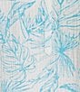 Nottibianche Woven Double Cloth Tropical Palm Print Cap Sleeve Split Round Neck Coordinating Sleep Top, Color:Blue Palms - Image 4