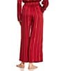 Nottibianche Woven Satin Metallic Stripe Coordinating Sleep Pants, Color:Red Stripe - Image 2