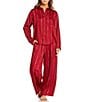 Nottibianche Woven Satin Metallic Stripe Coordinating Sleep Pants, Color:Red Stripe - Image 3