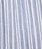 Color:Blue Stripe - Image 3 - Woven Stripped Drawstring Tie Coordinating Cropped Sleep Pant