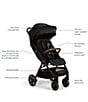 Nuna TRVL LX Self-Folding Compact Stroller, Color:Caviar - Image 8