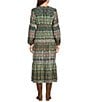 Nurture Bracelet Sleeve Y-Neck Button Front Midi Dress - Image 2