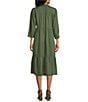 Color:Clover - Image 2 - by Westbound 3/4 Sleeve Smocked Midi A-Line Dress