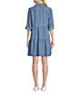 Color:Blue - Image 2 - by Westbound 3/4 Sleeve Tired Shirt Dress