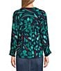 Nurture by Westbound 3/4 Sleeve Y-Neck Top, Color:Watercolor - Image 2