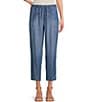 Color:Medium Blue - Image 1 - by Westbound Drawstring Elastic Waist Cropped Utility Pants