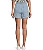 Color:Light Blue - Image 2 - by Westbound Elastic Waist High Rise Shorts